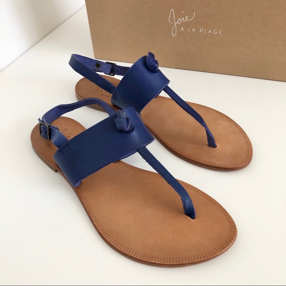 NWT Joie Bastia Knot Thong Sandal Cobalt Blue - Picture 2 of 5